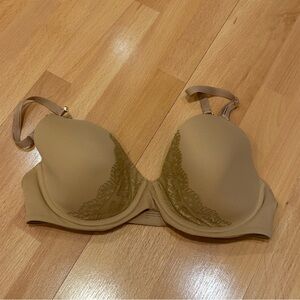 Smooth Contour Lace-Trim T-Shirt Bra - warm amber